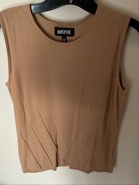 Kasper Sleeveless Knit Tank Top - Camel